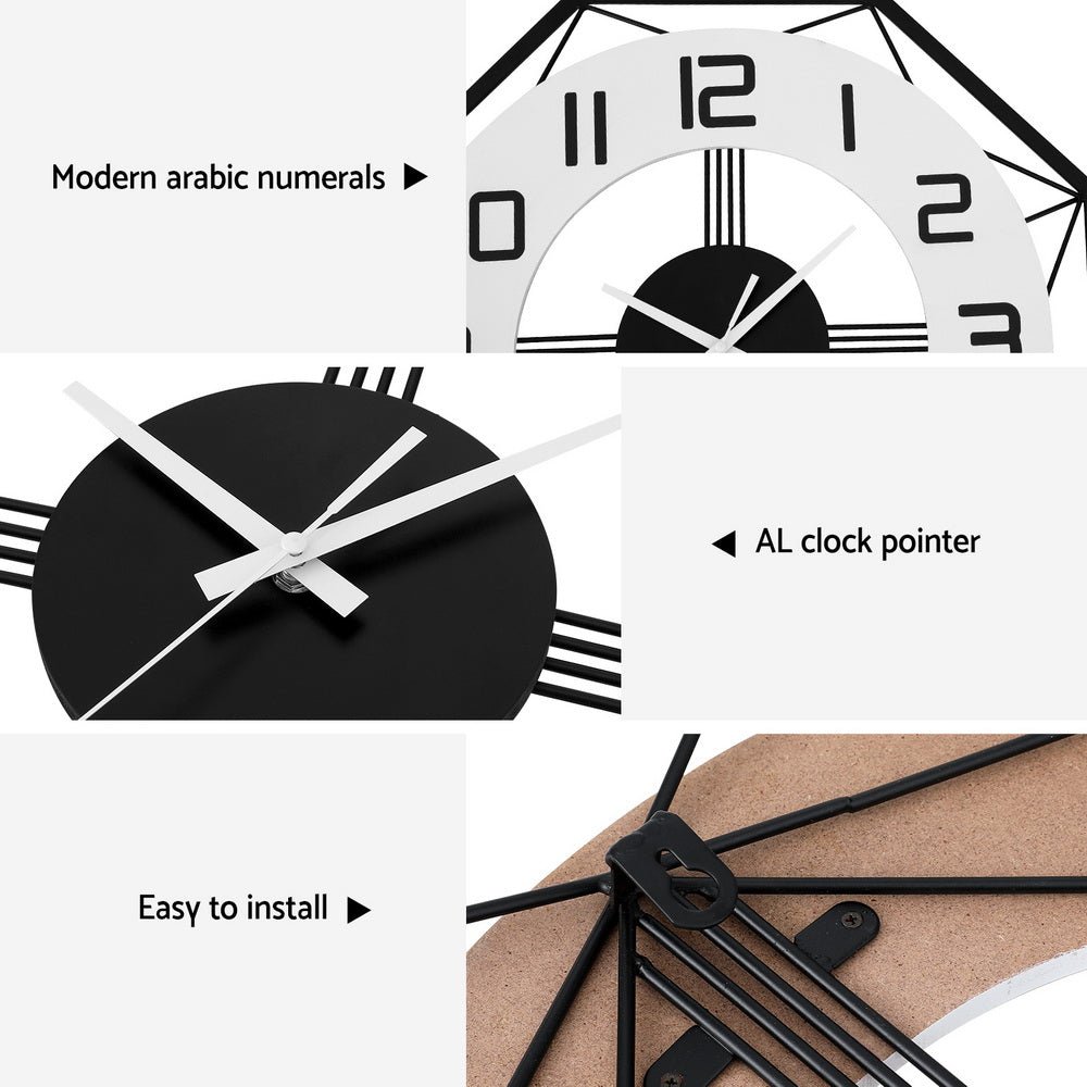 Artiss 60CM Wall Clock Octagon - RetroVibes.au