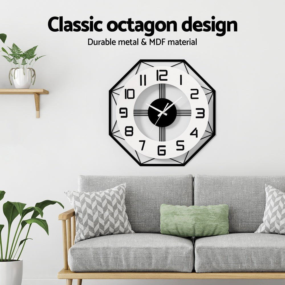 Artiss 60CM Wall Clock Octagon - RetroVibes.au