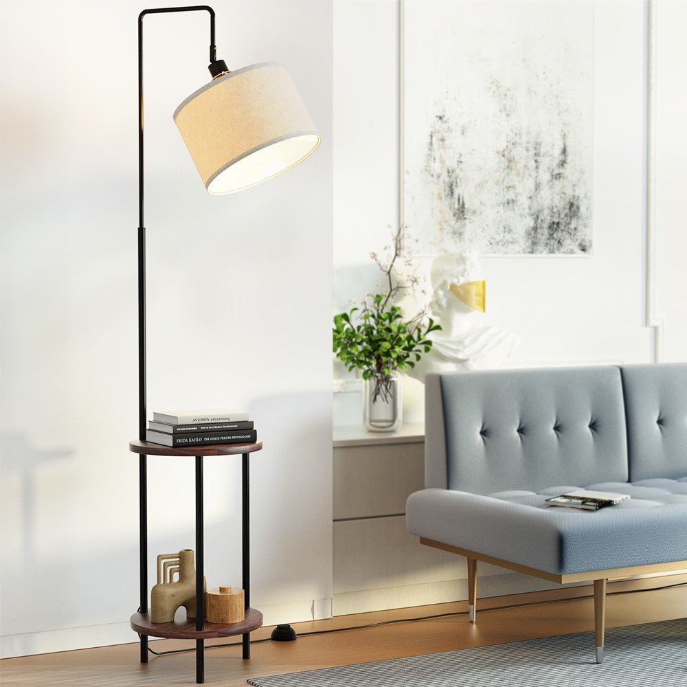 Artiss Floor Lamp 2 Tier Shelf Storage LED Light Stand Home Room Adjustable Head - RetroVibes.au