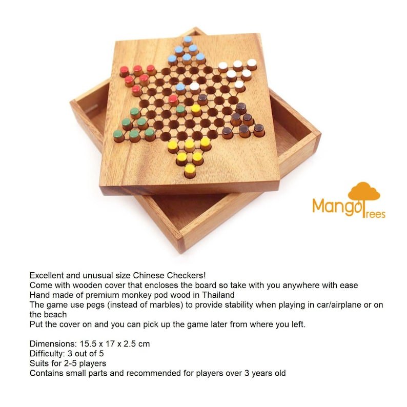 Chinese Checkers - wooden board game, strategy game, game for adults, game - RetroVibes.au