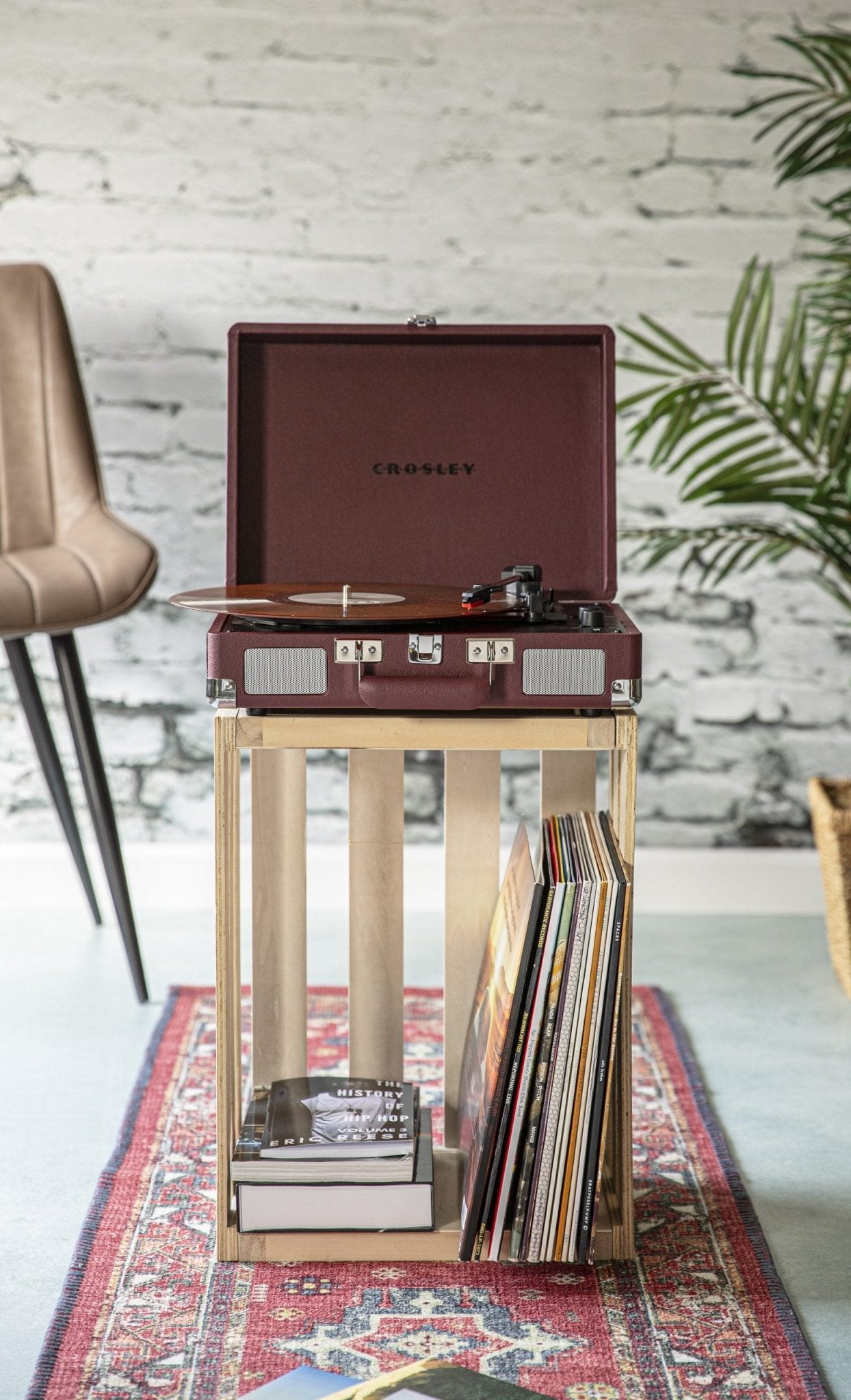 CROSLEY Crosley Cruiser Burgundy - Bluetooth Turntable & Record Storage Crate - RetroVibes.au