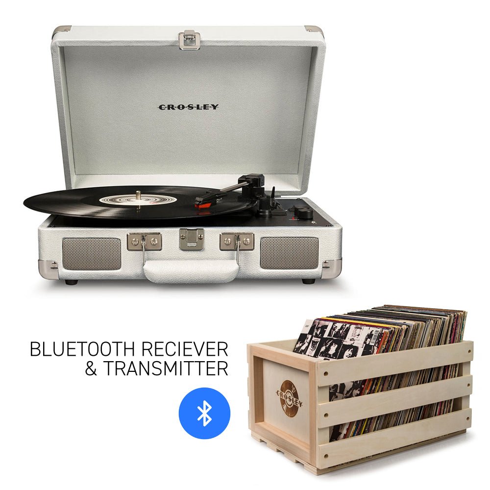 CROSLEY Crosley Cruiser White Sands - Bluetooth Turntable & Record Storage Crate - RetroVibes.au