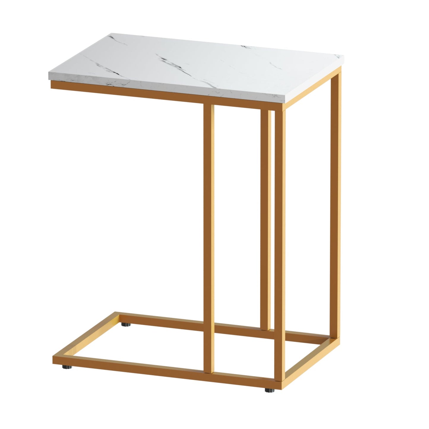 Industrial Marble Side Table – Retro Gold Frame - RetroVibes.au