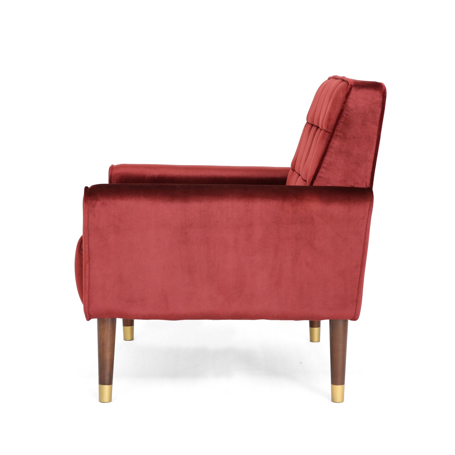 Lewisham Garnet Tufted Velvet Armchair - RetroVibes.au