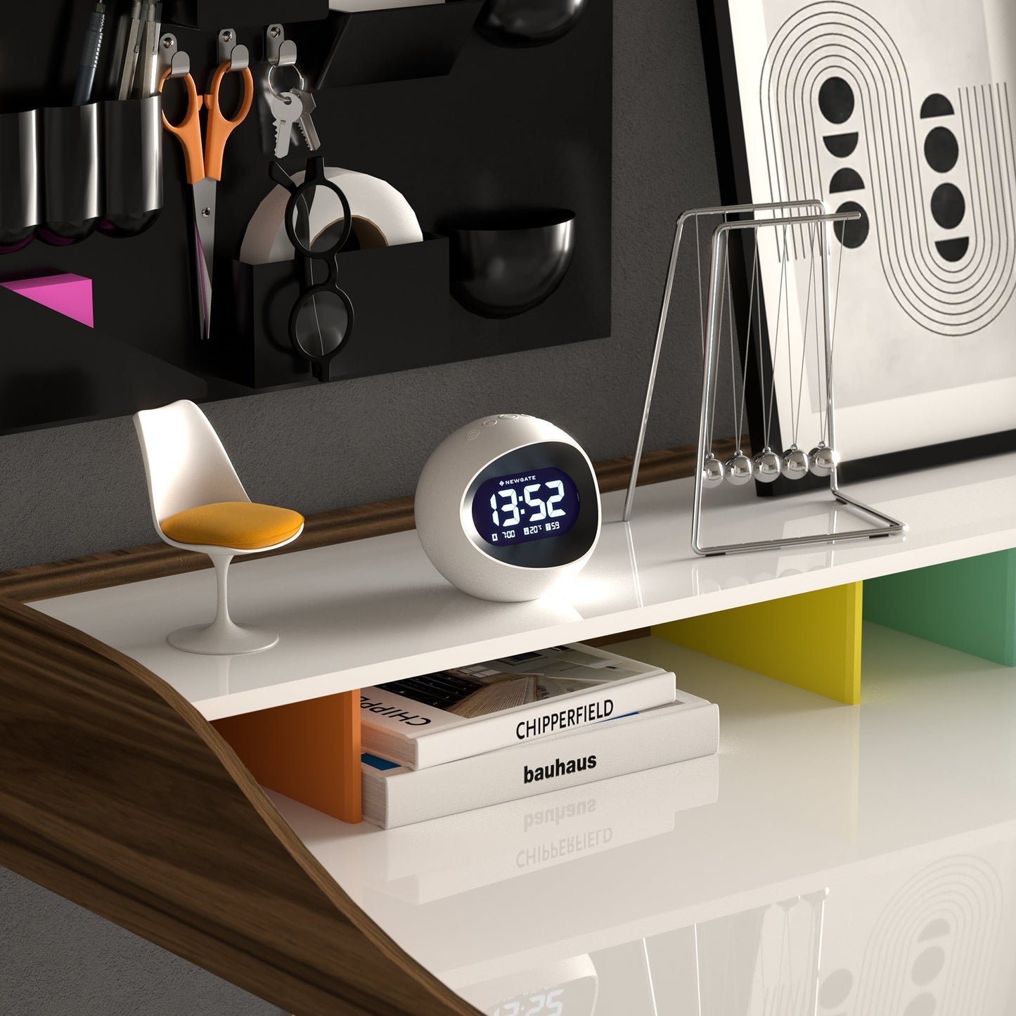 Newgate Centre Of The Earth Lcd Alarm Clock White - RetroVibes.au