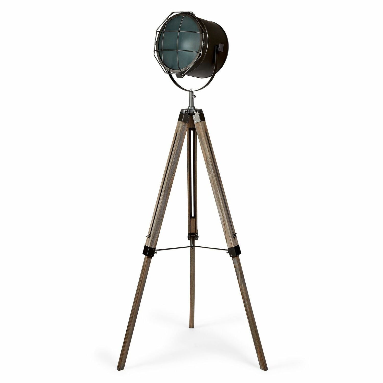 153cm Nautical Tripod Floor Lamp w Matte Grey Lamp Head Searchlight Spot Light - RetroVibes.au