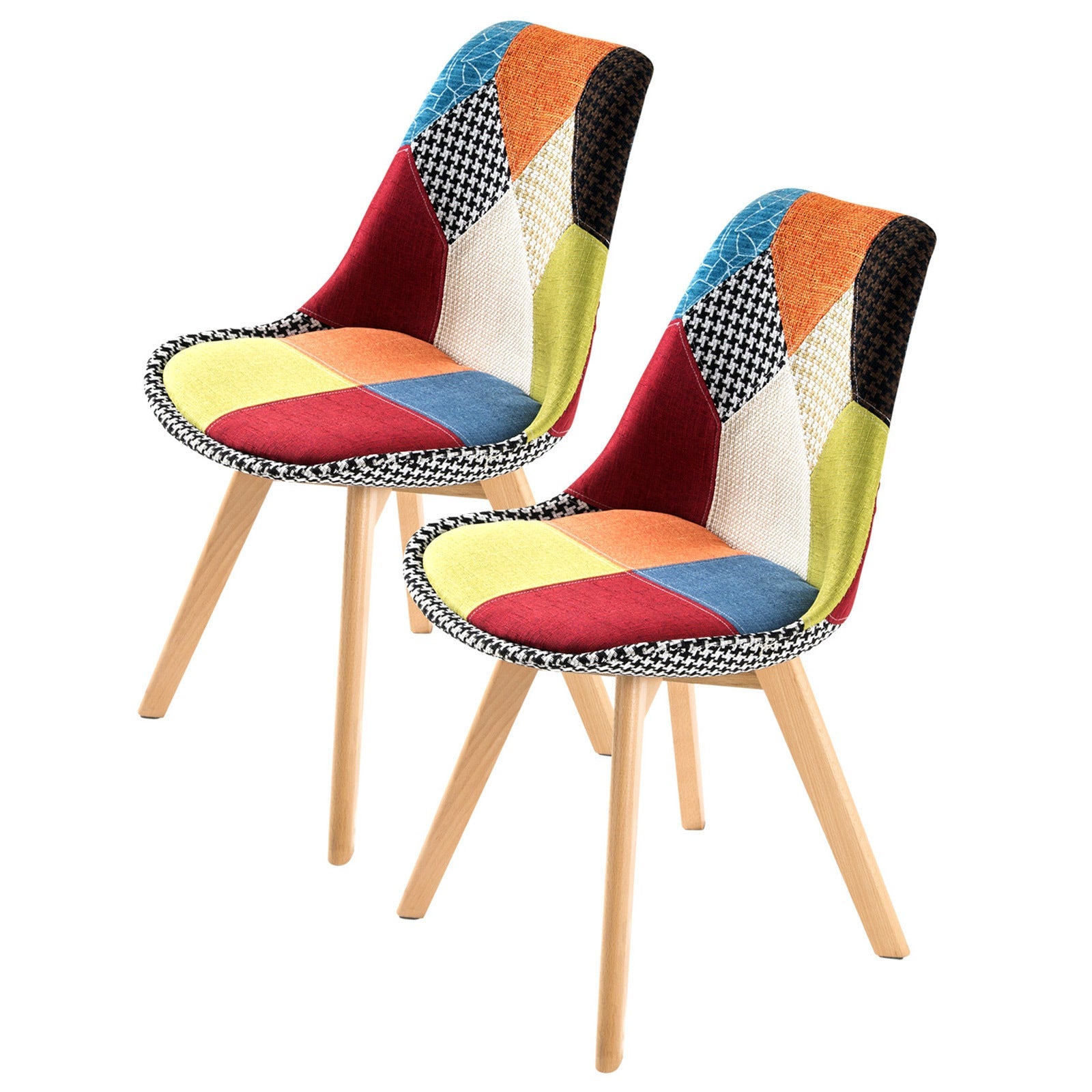 2X Retro Dining Cafe Chair Padded Seat MULTI COLOUR - RetroVibes.au