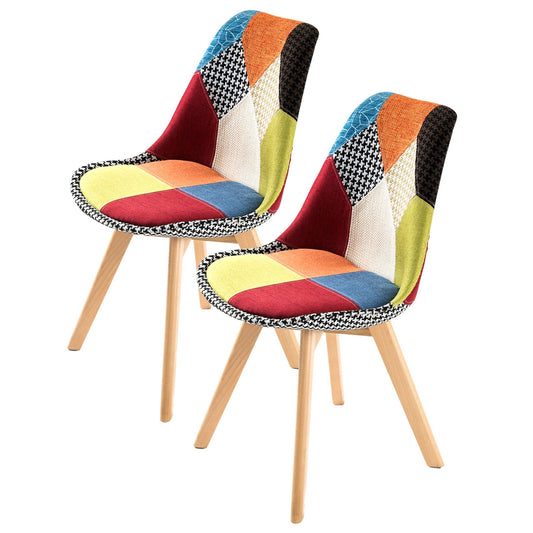 2X Retro Dining Cafe Chair Padded Seat MULTI COLOUR - RetroVibes.au