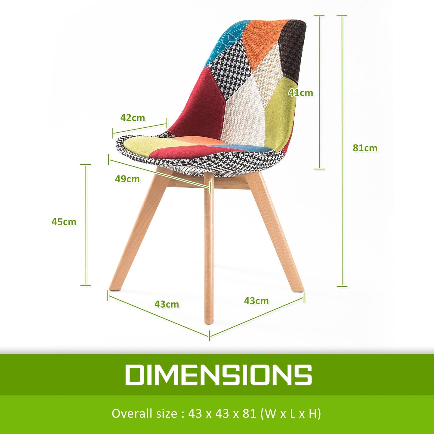 2X Retro Dining Cafe Chair Padded Seat MULTI COLOUR - RetroVibes.au