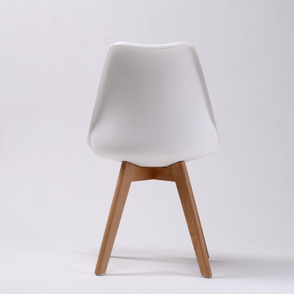 2X Retro Dining Cafe Chair Padded Seat WHITE - RetroVibes.au
