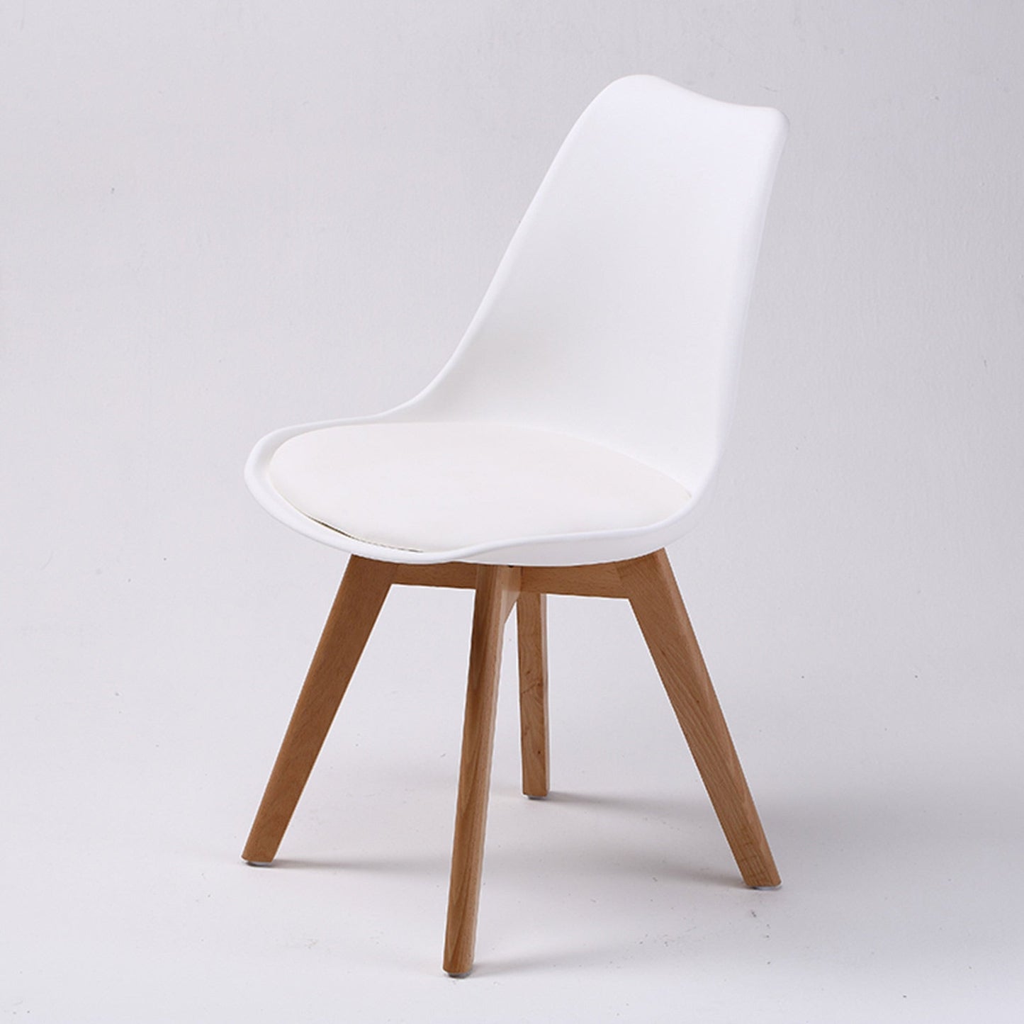 2X Retro Dining Cafe Chair Padded Seat WHITE - RetroVibes.au