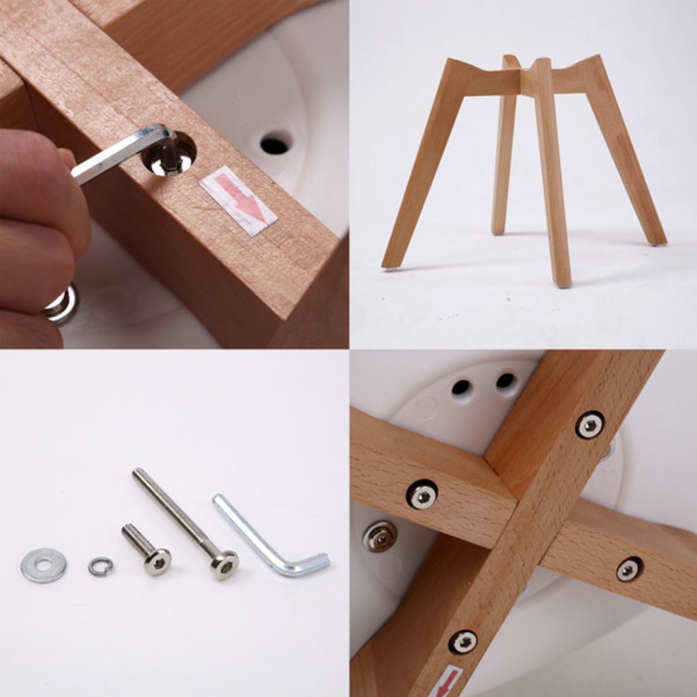 2X Retro Dining Cafe Chair Padded Seat WHITE - RetroVibes.au