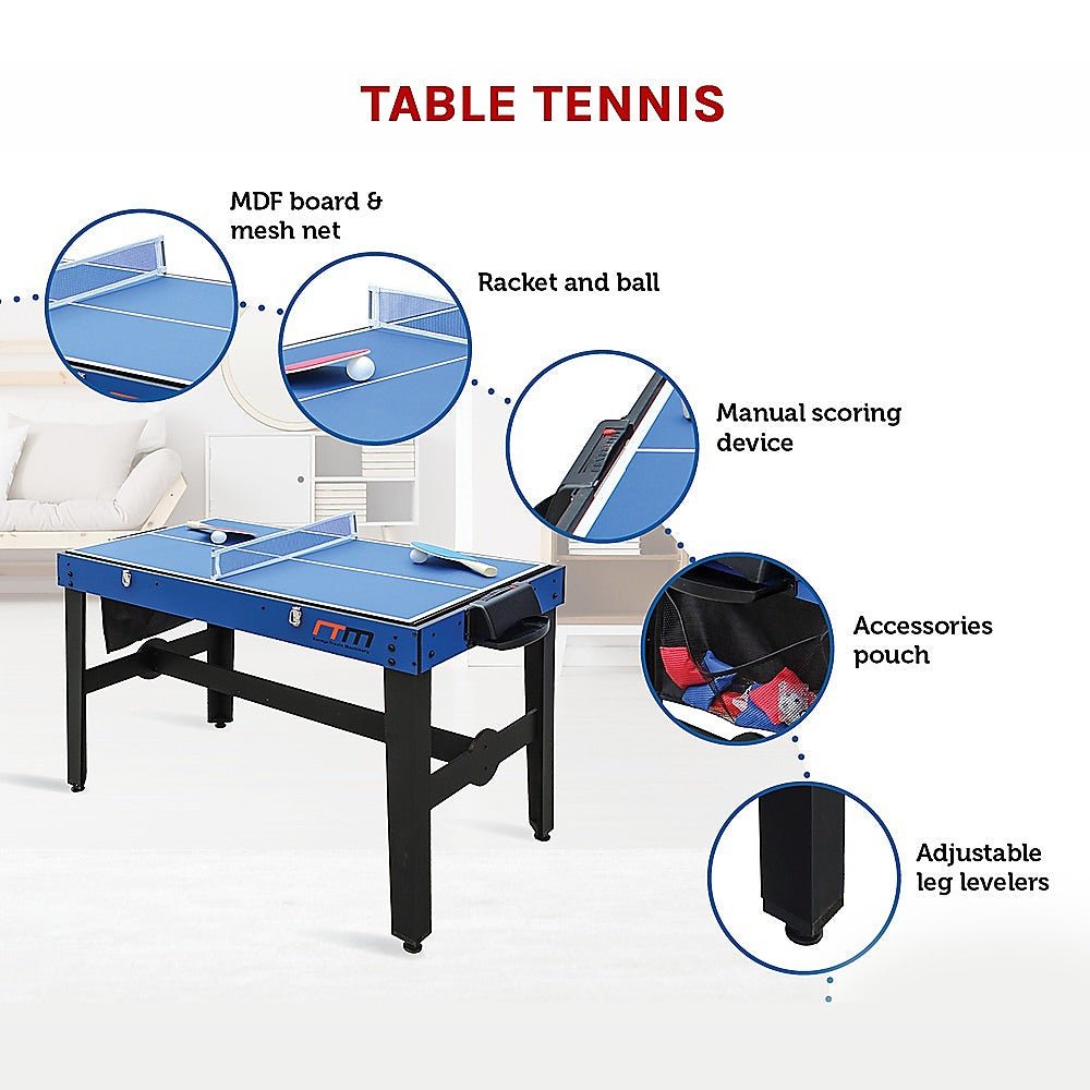 4FT 12 - in - 1 Combo Games Tables Foosball Soccer Basketball Hockey Pool Table Tennis - RetroVibes.au