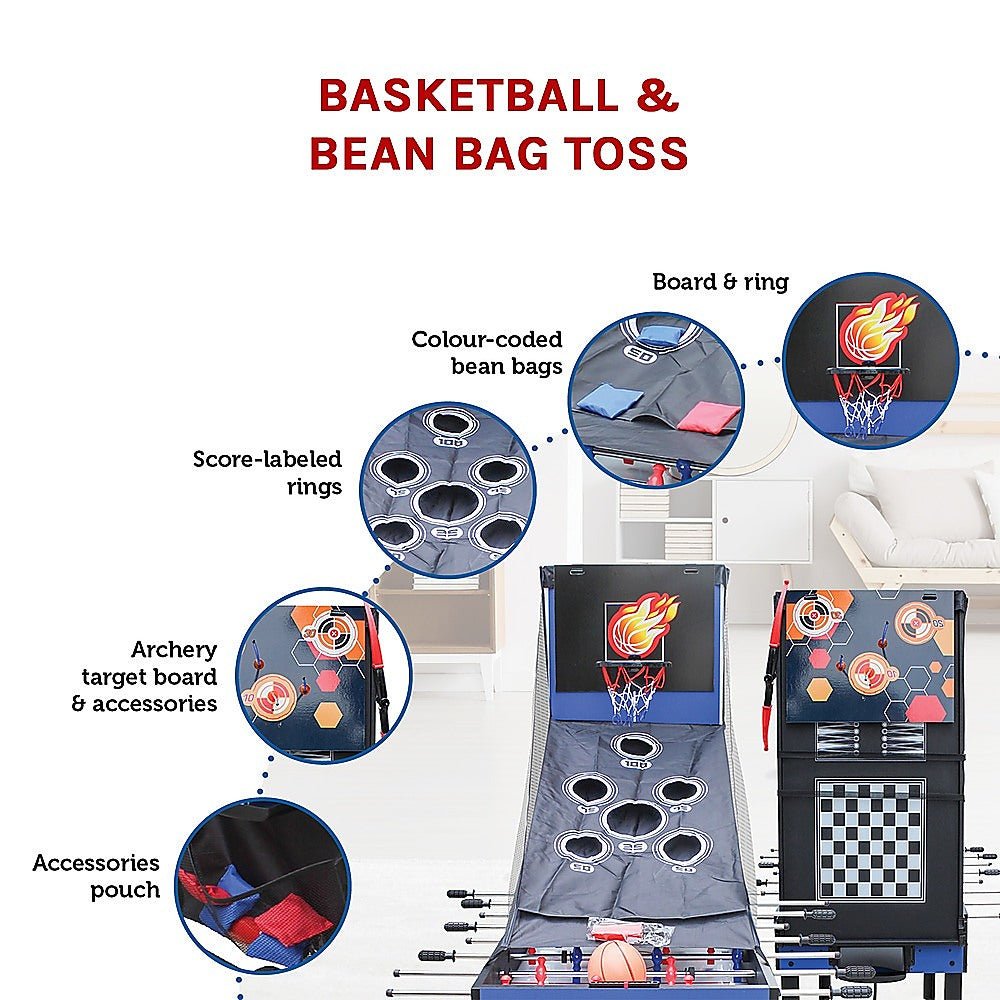 4FT 12 - in - 1 Combo Games Tables Foosball Soccer Basketball Hockey Pool Table Tennis - RetroVibes.au