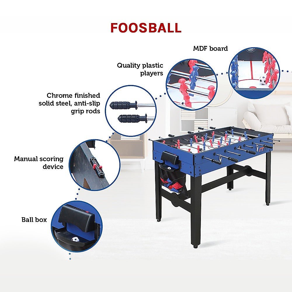 4FT 12 - in - 1 Combo Games Tables Foosball Soccer Basketball Hockey Pool Table Tennis - RetroVibes.au