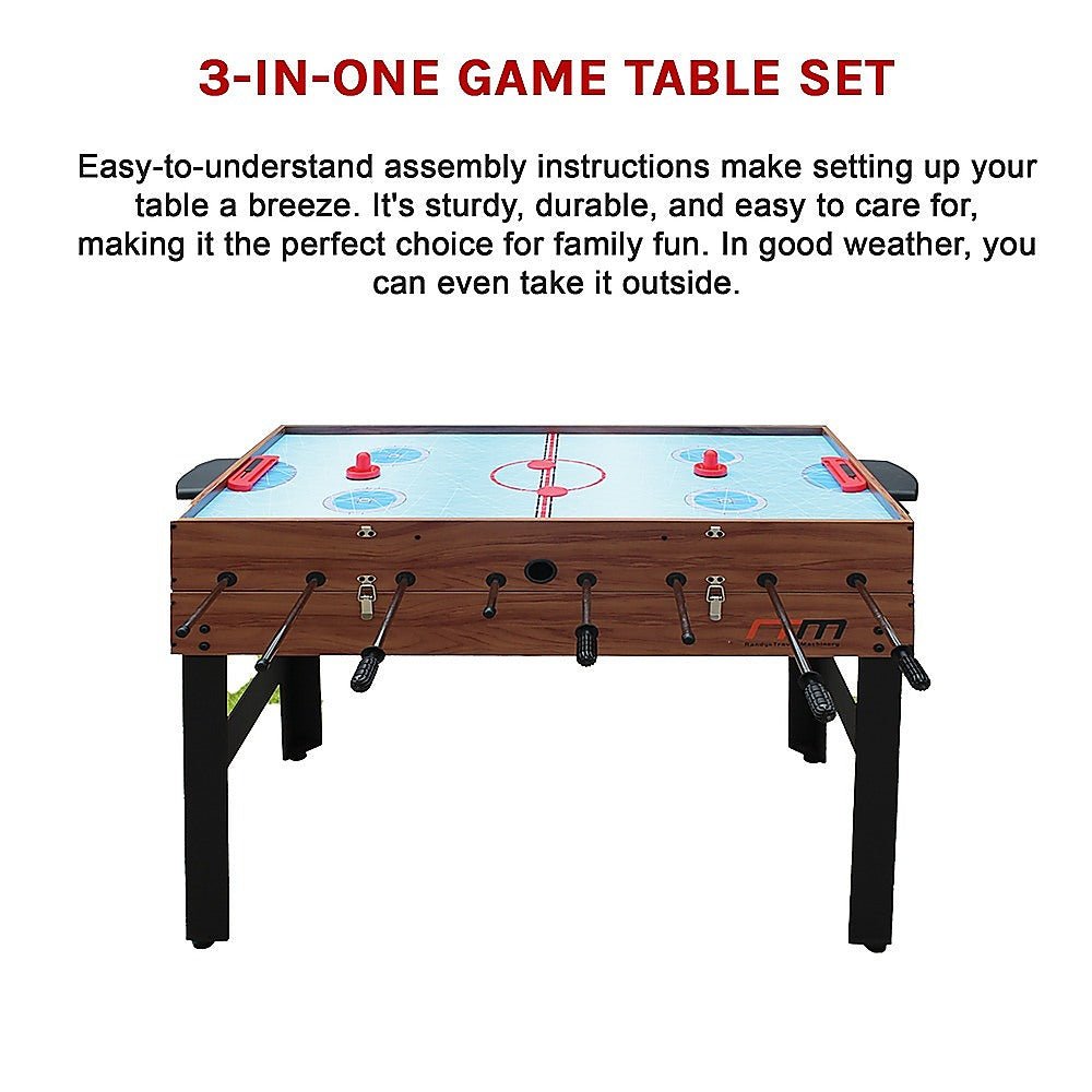 4FT 3 - in - 1 Games Foosball Soccer Hockey Pool Table - RetroVibes.au