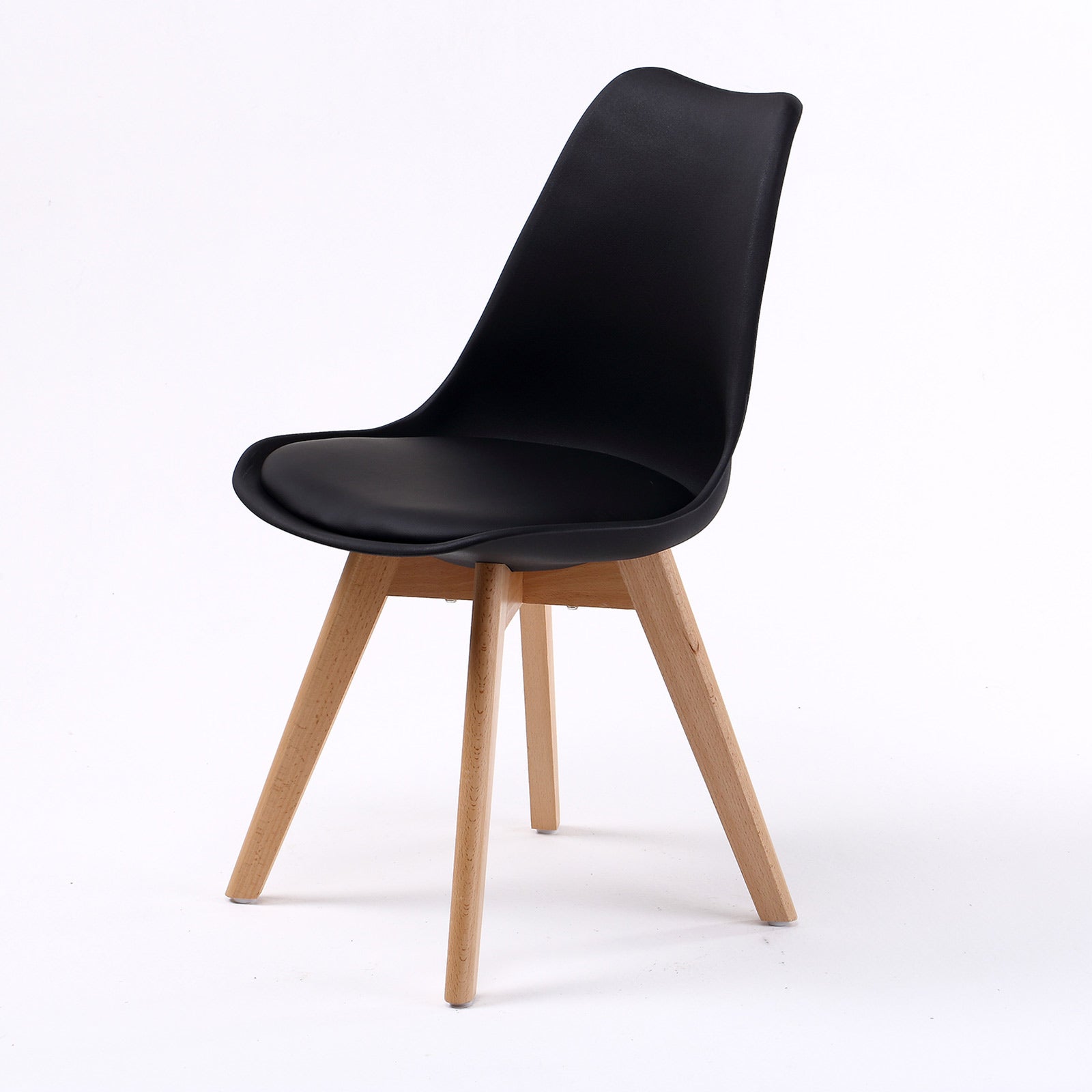 4X Retro Dining Cafe Chair Padded Seat BLACK - RetroVibes.au