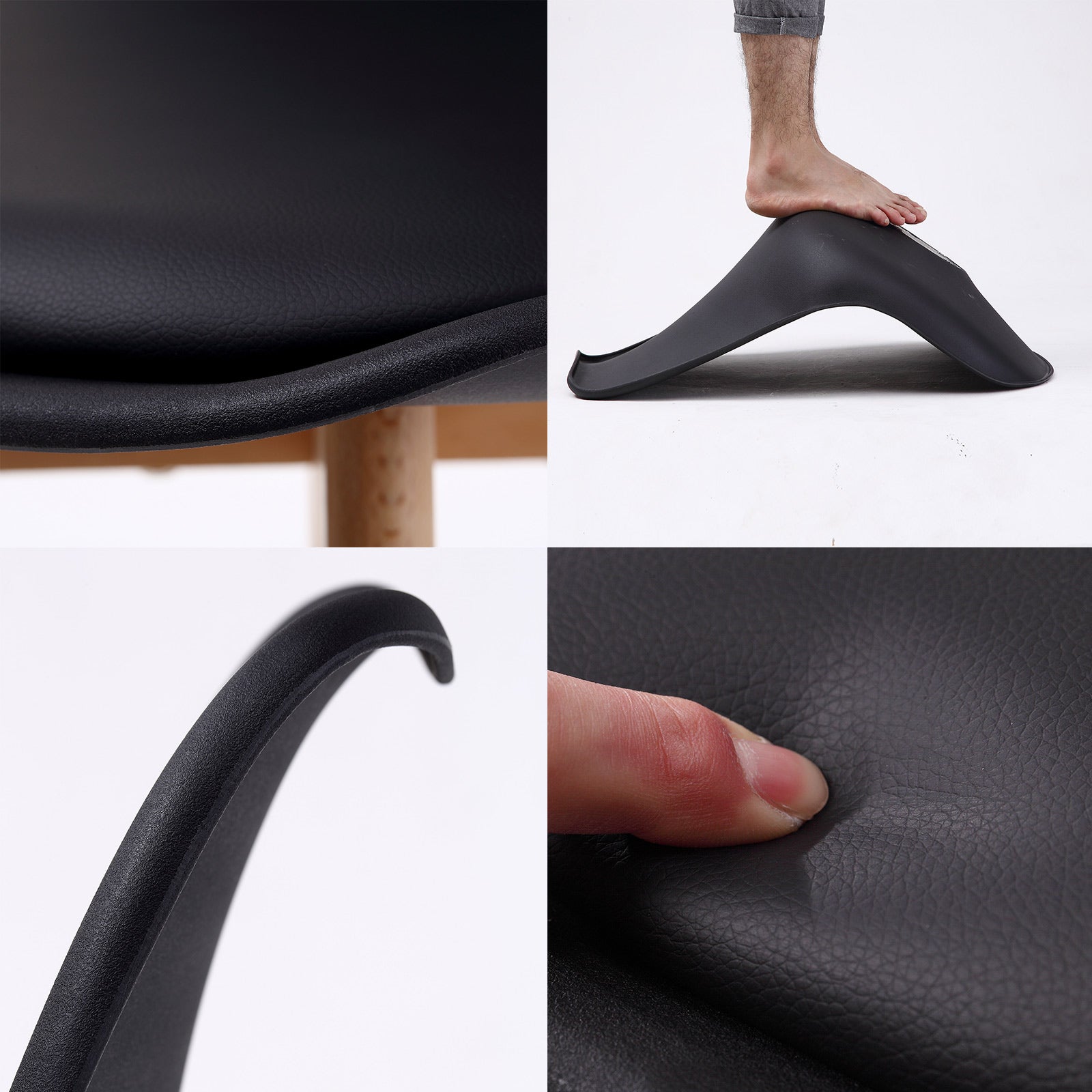 4X Retro Dining Cafe Chair Padded Seat BLACK - RetroVibes.au