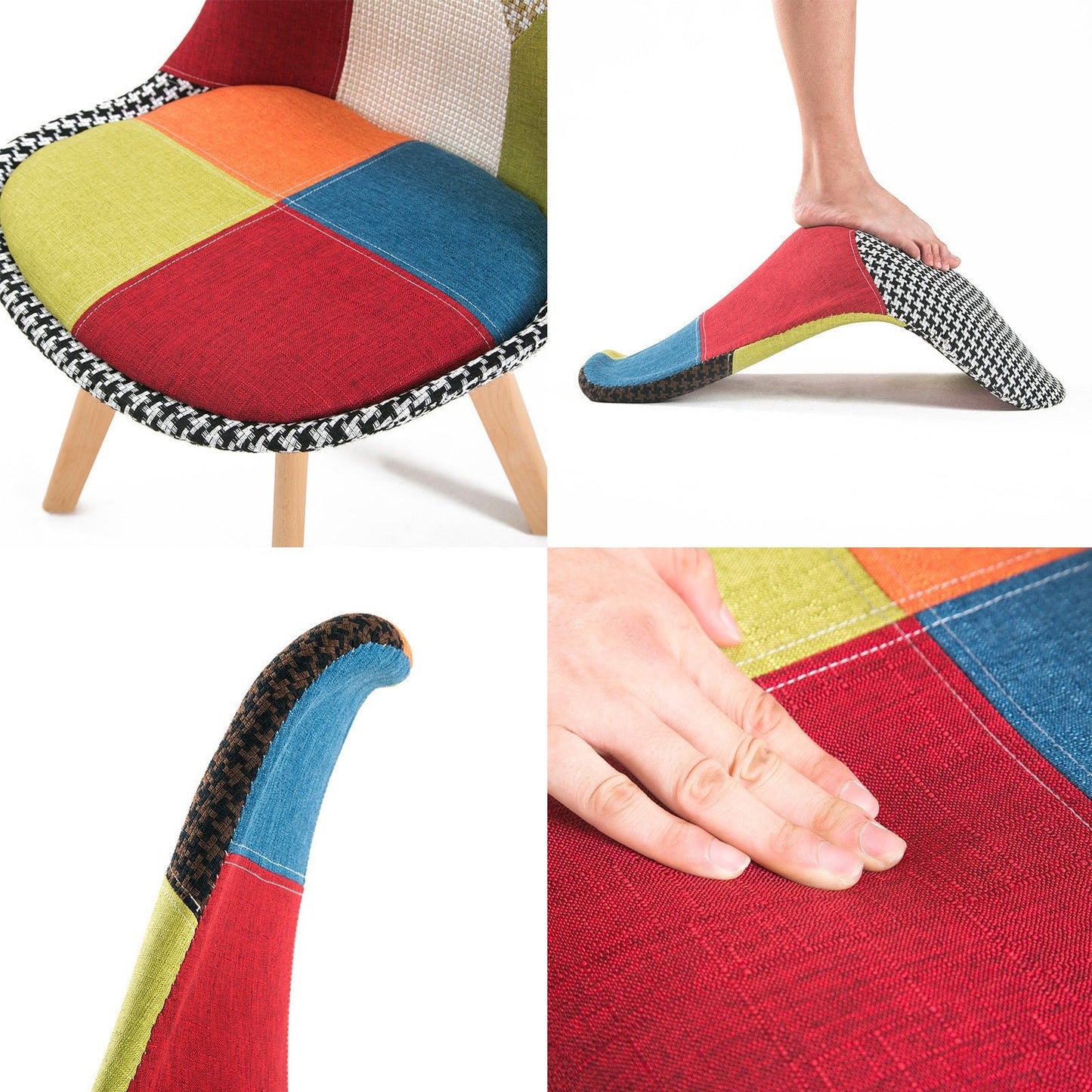 4X Retro Dining Cafe Chair Padded Seat MULTI COLOUR - RetroVibes.au