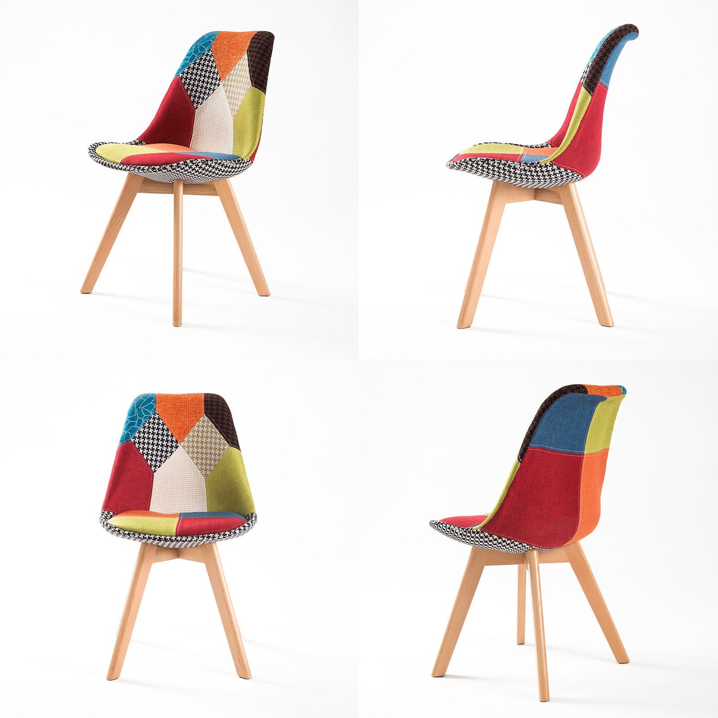 4X Retro Dining Cafe Chair Padded Seat MULTI COLOUR - RetroVibes.au