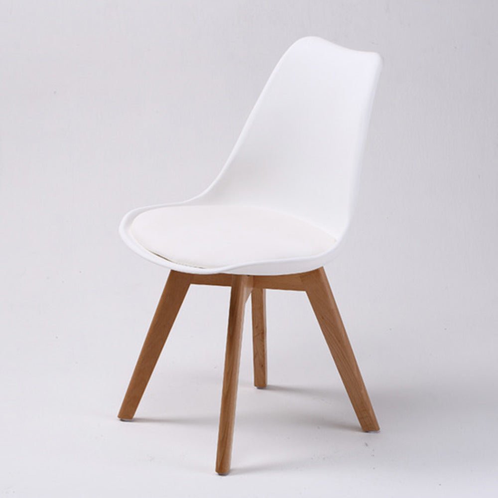 4X Retro Dining Cafe Chair Padded Seat WHITE - RetroVibes.au