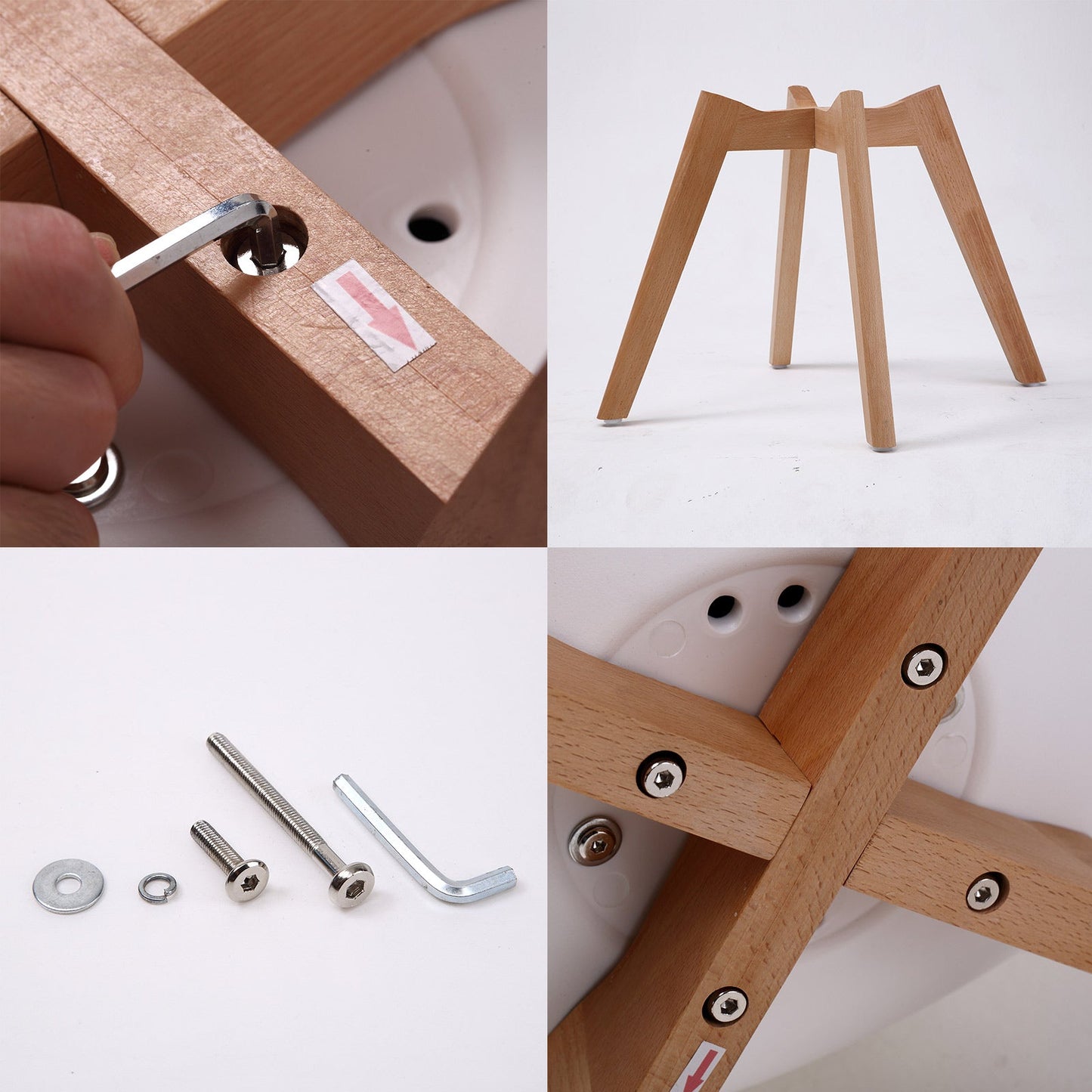 4X Retro Dining Cafe Chair Padded Seat WHITE - RetroVibes.au