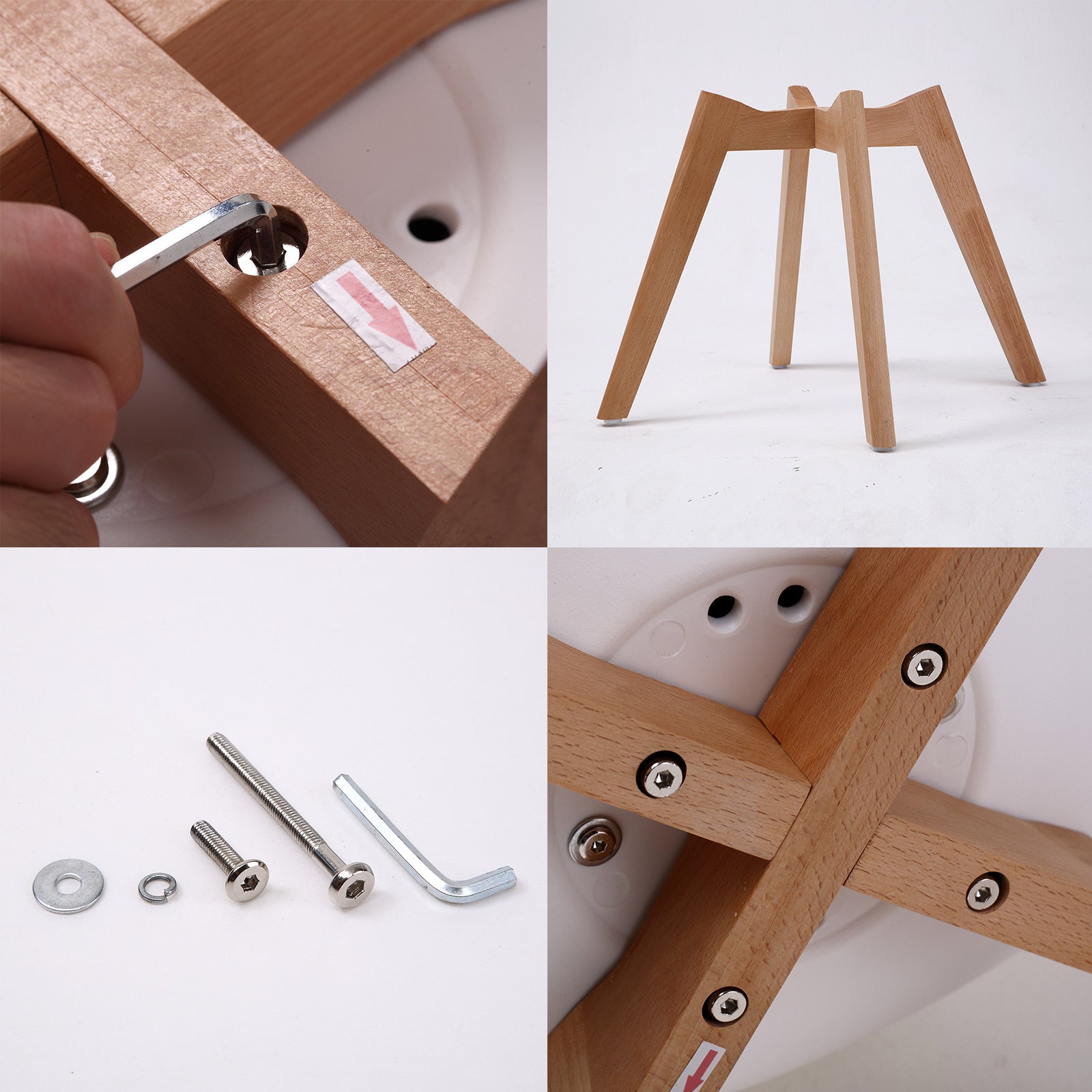 4X Retro Dining Cafe Chair Padded Seat WHITE - RetroVibes.au