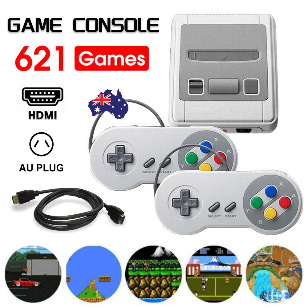 621 - IN - 1 Retro Classic Mini Handheld Game Console TV HDMI 2 Controller Gamepad - RetroVibes.au