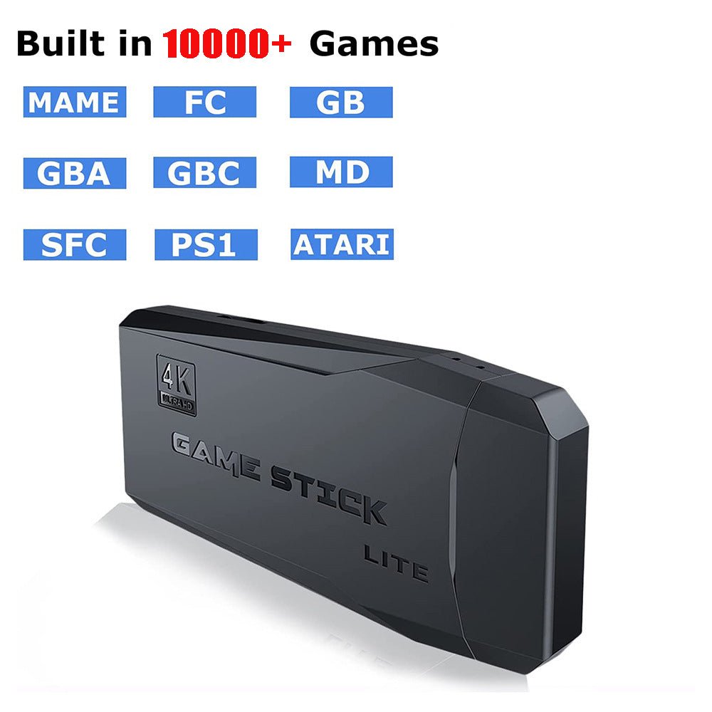 64G 4K 10000+ Retro Games Stick TV Video Game Console HDMI 2 Wireless Controller - RetroVibes.au