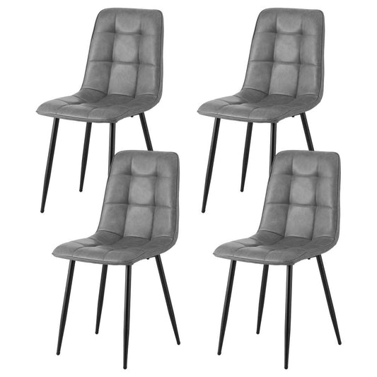 Artiss 4x Dining Chairs Retro PU Leather Kitchen Lounge Cafe Accent Chair Grey - RetroVibes.au