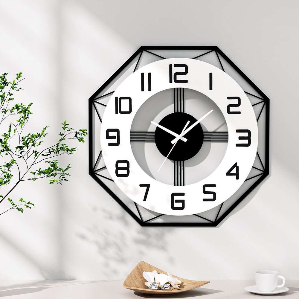 Artiss 60CM Wall Clock Octagon - RetroVibes.au