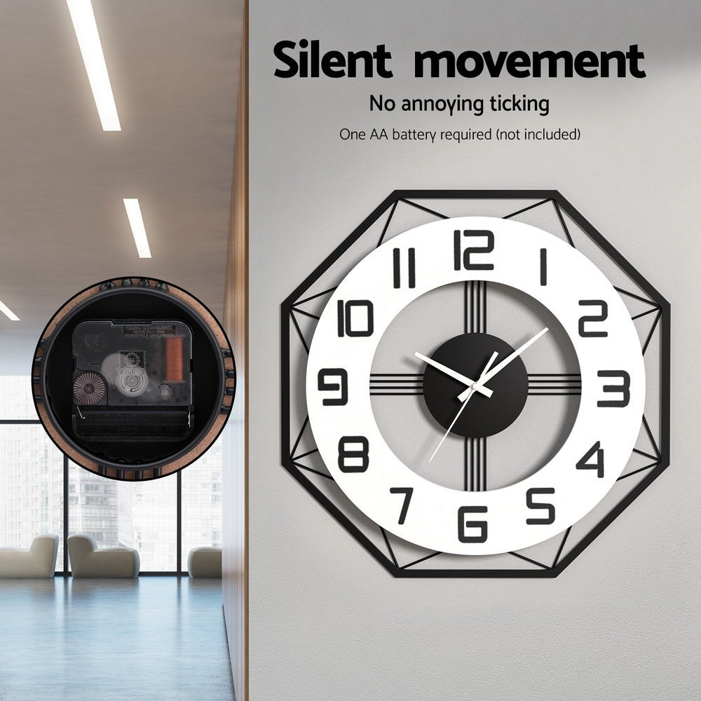 Artiss 60CM Wall Clock Octagon - RetroVibes.au