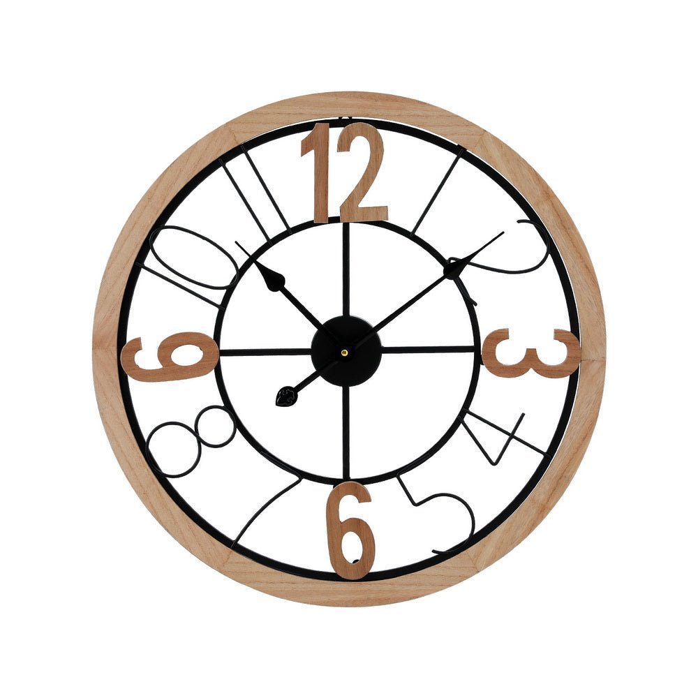 Artiss 60CM Wall Clock Wooden - RetroVibes.au