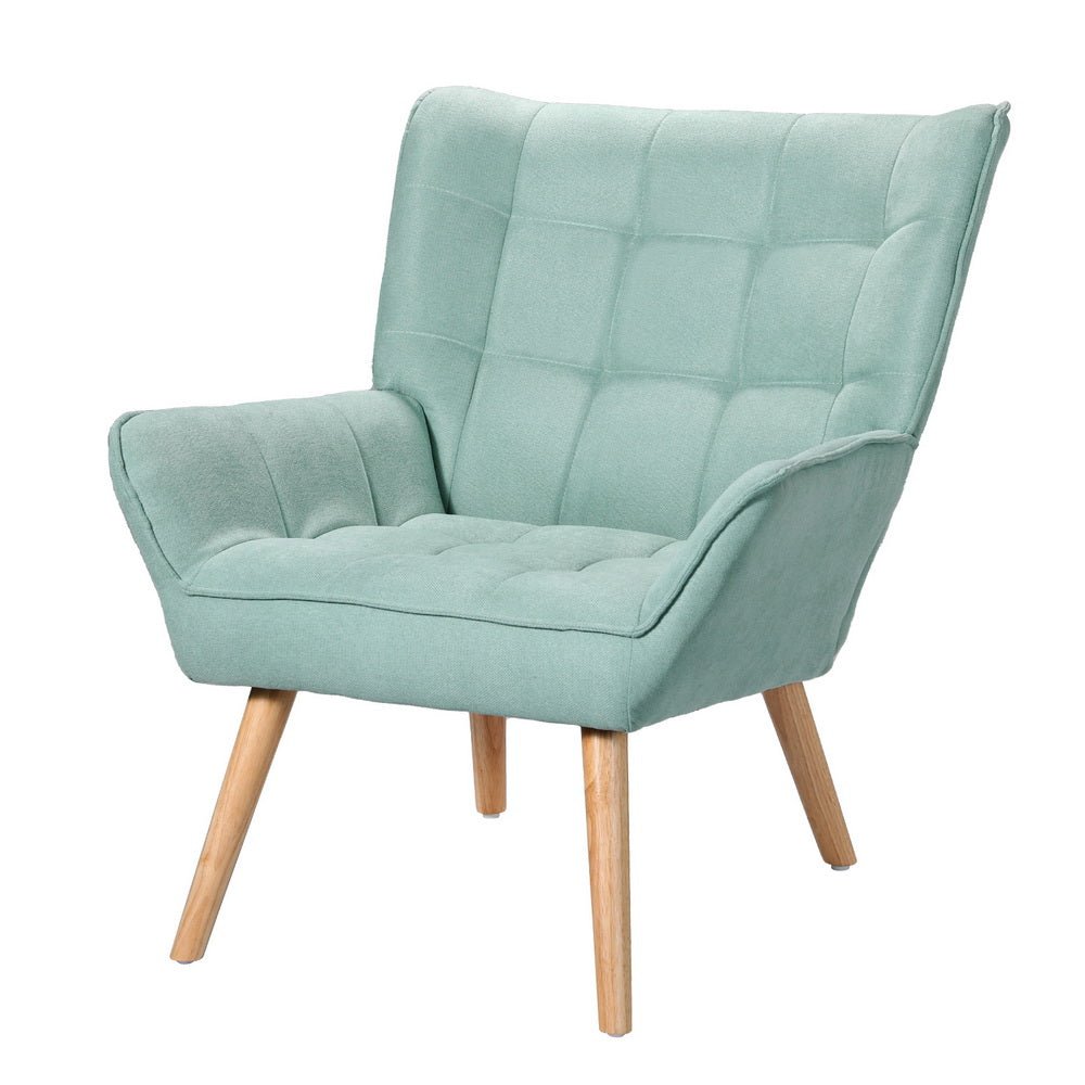 Artiss Armchair Lounge Chair Accent Chairs Sofa Linen Fabric Cushion Seat Blue - RetroVibes.au