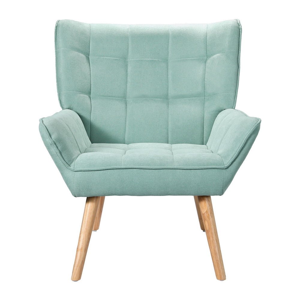 Artiss Armchair Lounge Chair Accent Chairs Sofa Linen Fabric Cushion Seat Blue - RetroVibes.au