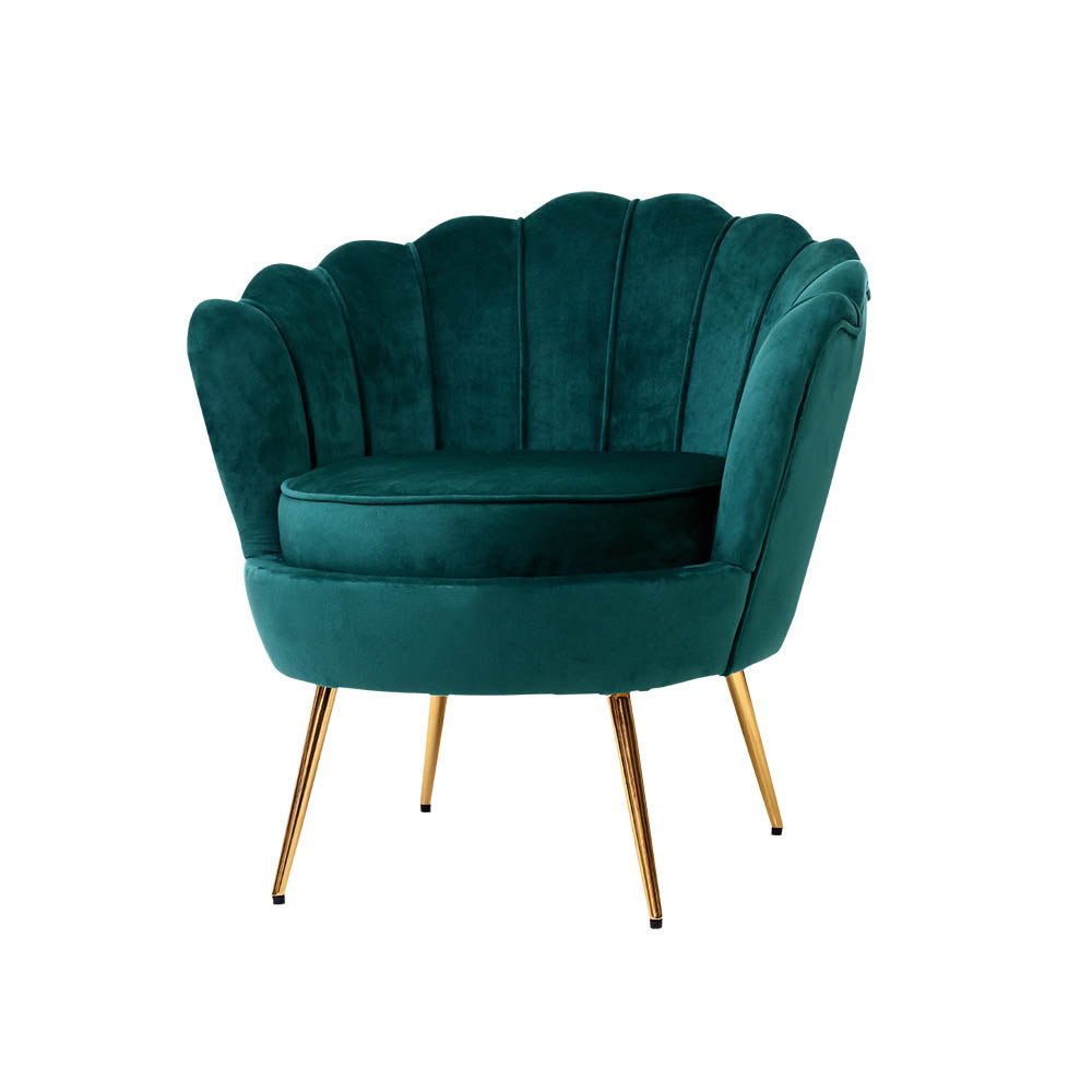 Artiss Armchair Velvet Green Callista - RetroVibes.au