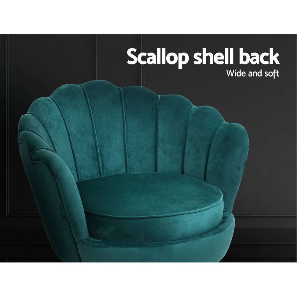 Artiss Armchair Velvet Green Callista - RetroVibes.au