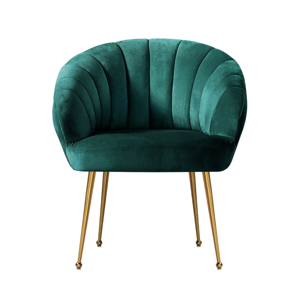 Artiss Armchair Velvet Green Eloise - RetroVibes.au