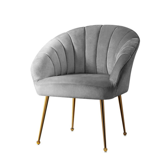 Artiss Armchair Velvet Grey Eloise - RetroVibes.au