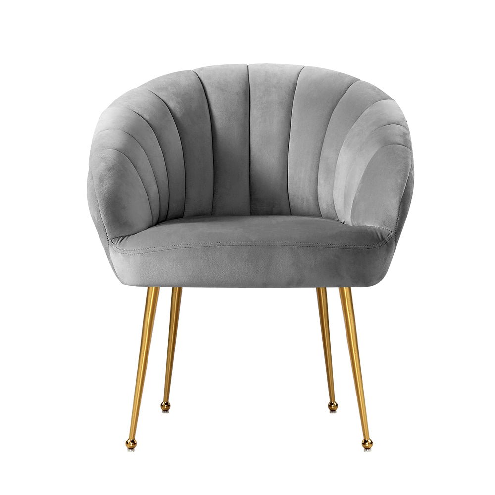 Artiss Armchair Velvet Grey Eloise - RetroVibes.au