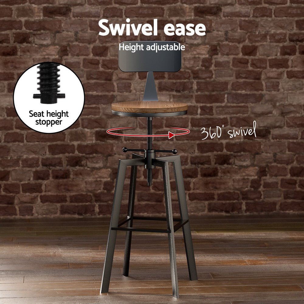 Artiss Bar Table and Stools Set Dining Desk Industrial Kitchen Chairs Cafe Pub - RetroVibes.au