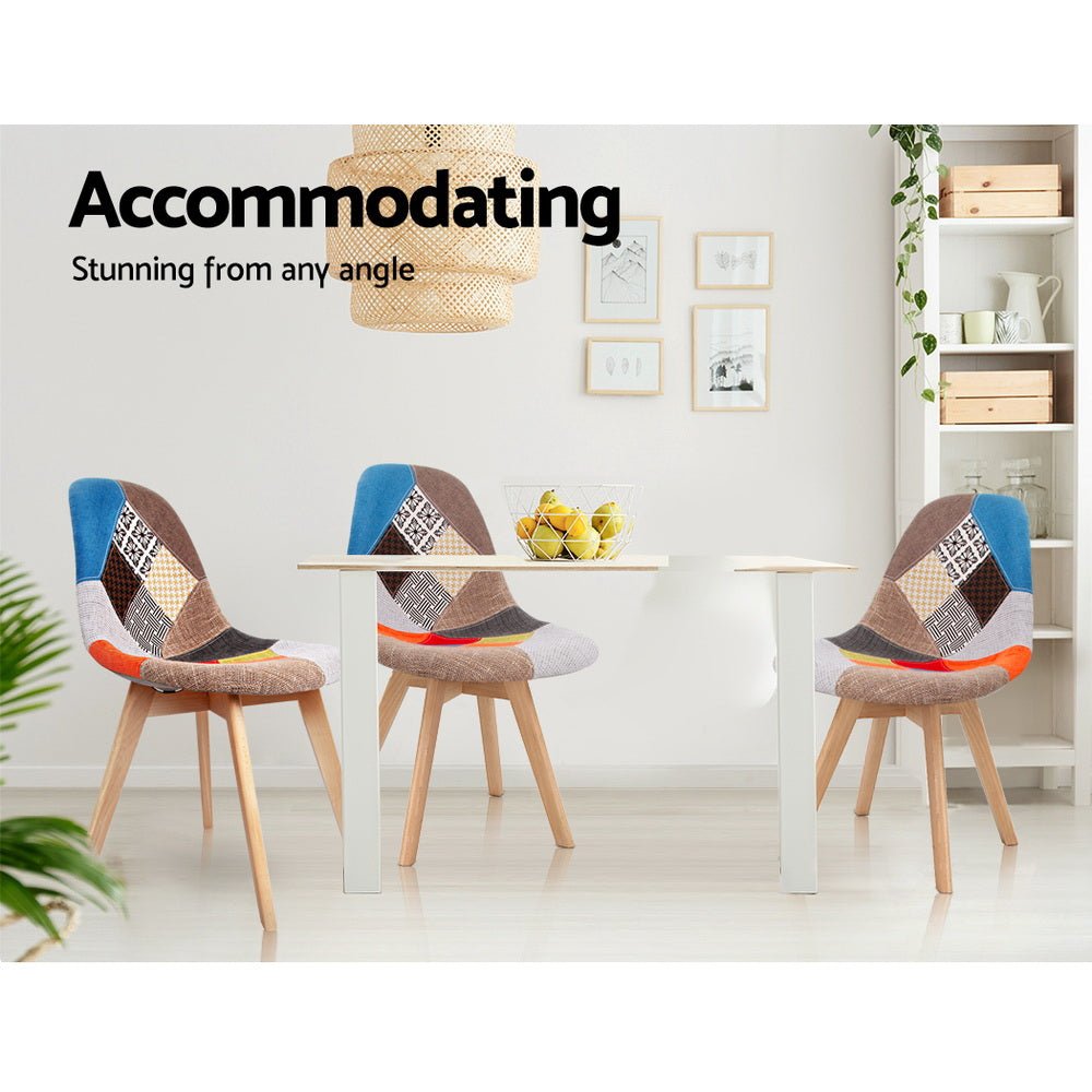 Artiss Dining Chairs Set of 2 Fabric Retro Replica DSW - RetroVibes.au