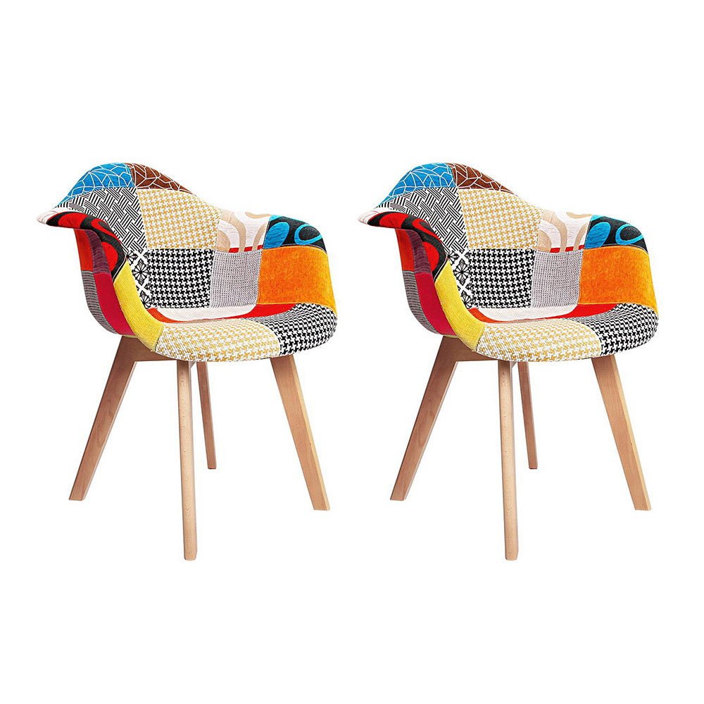 Artiss Dining Chairs Set of 2 Fabric Retro Replica DSW - RetroVibes.au