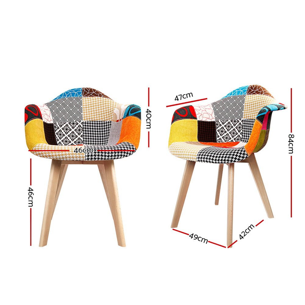 Artiss Dining Chairs Set of 2 Fabric Retro Replica DSW - RetroVibes.au