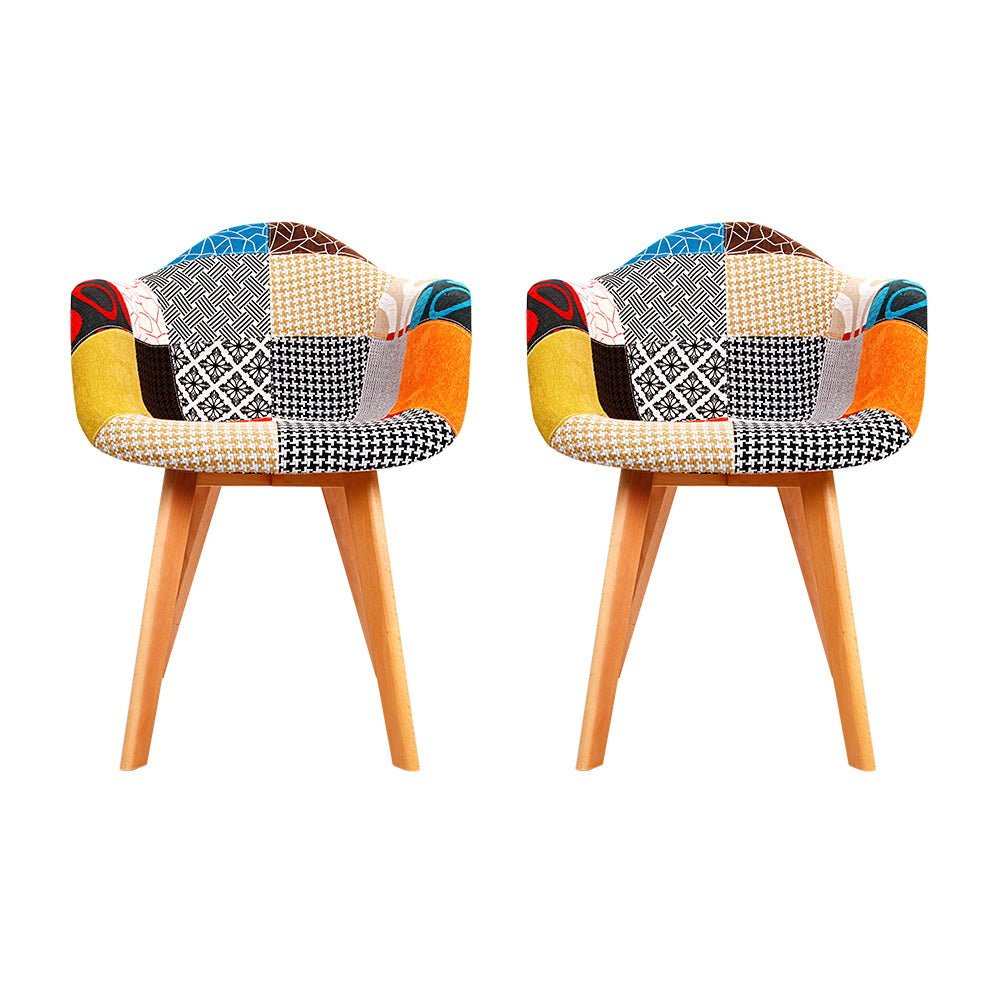 Artiss Dining Chairs Set of 2 Fabric Retro Replica DSW - RetroVibes.au