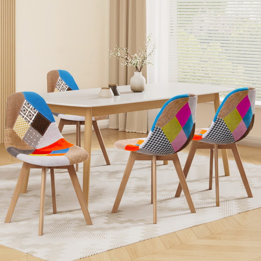 Artiss Dining Chairs Set of 4 Fabric Retro Replica DSW - RetroVibes.au