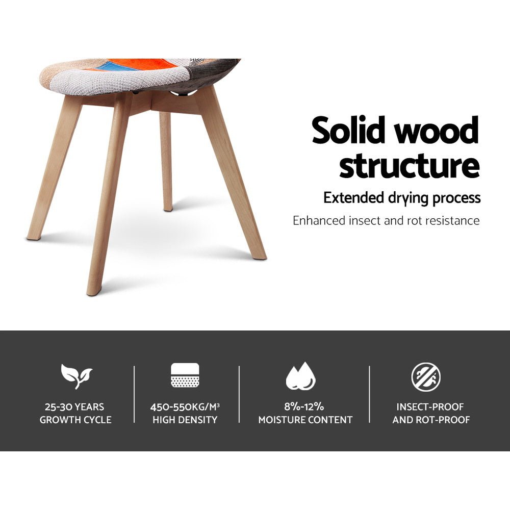 Artiss Dining Chairs Set of 4 Fabric Retro Replica DSW - RetroVibes.au