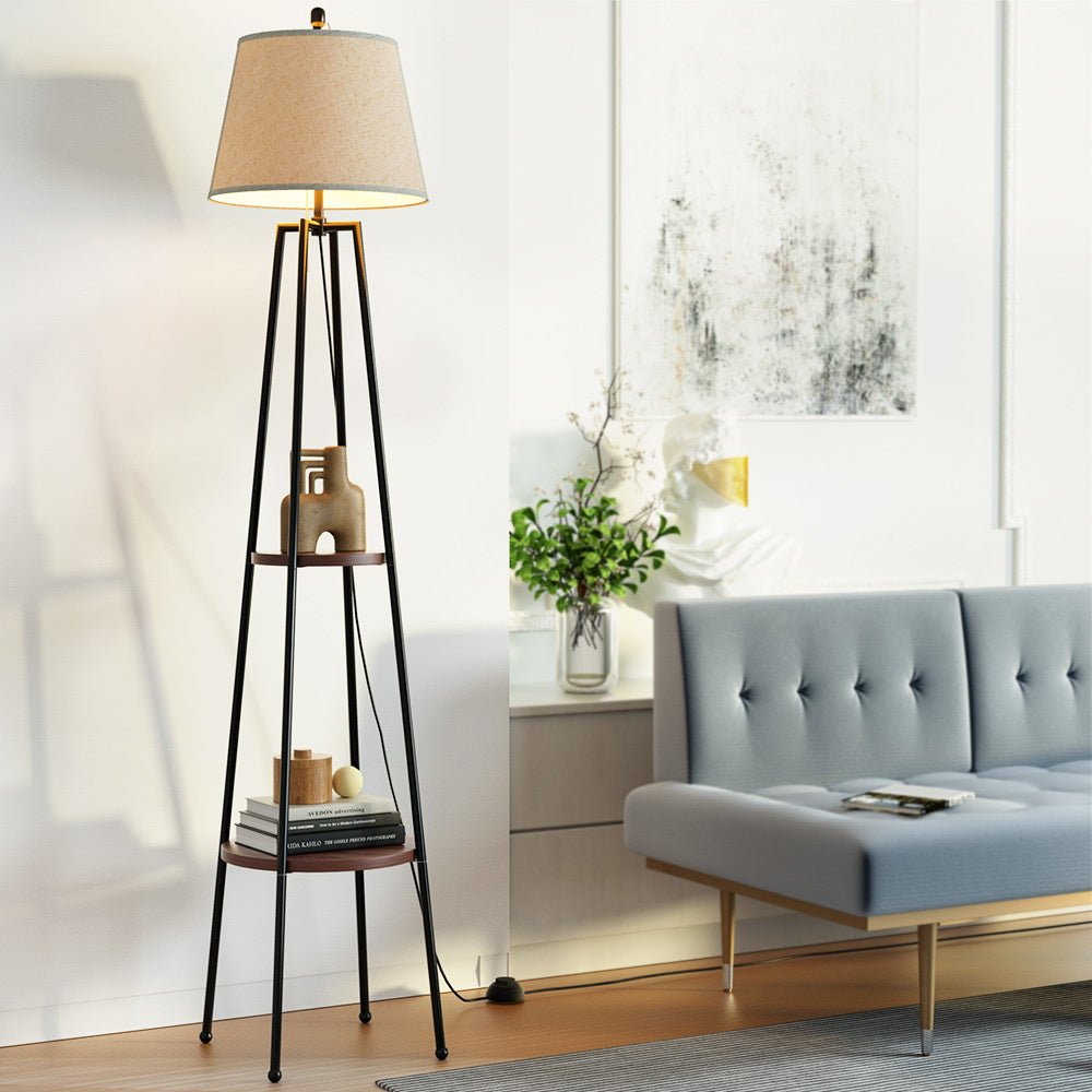 Artiss Floor Lamp 2 Tier Shelf Storage LED Light Stand Home Living Room Upright - RetroVibes.au