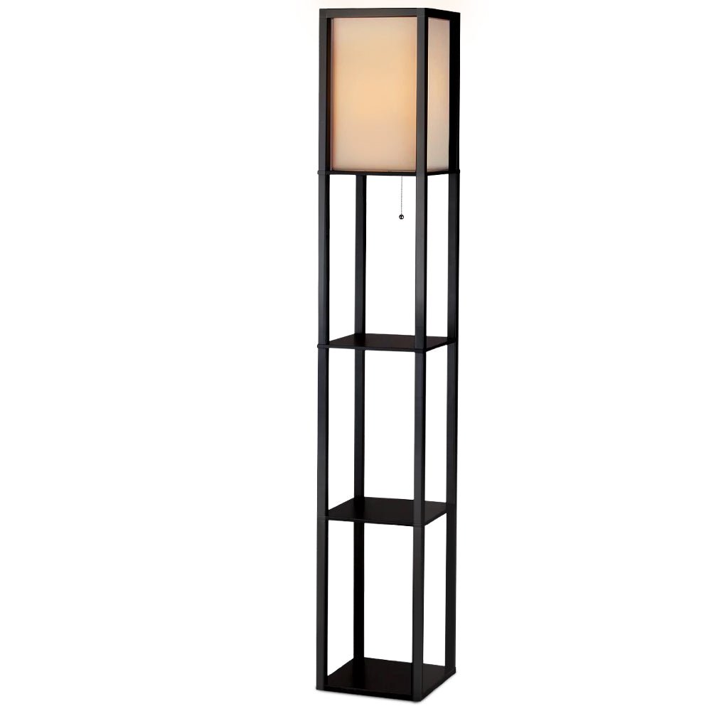 Artiss Floor Lamp 3 Tier Shelf Shelf Storage LED Light Stand Home Room Vintage Black - RetroVibes.au