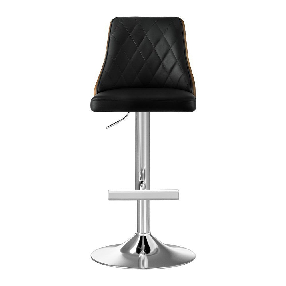 Artiss Swivel Bar Stools – Black (Set of 2) - RetroVibes.au